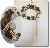 シルバー＆レースの実りのリース